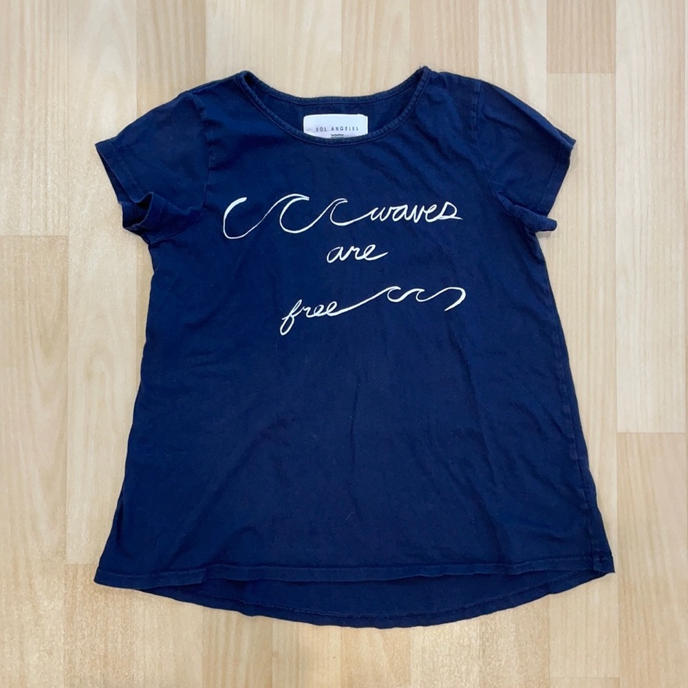 SIL Angeles Girls Waves Navy T-Shirt